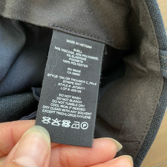 Theory Tailor Striped Trouser Pale Stripe Knit 16 NWT $345 - Picture 8 of 8